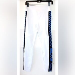Forever 21 White and Royal Blue High Rise Leggings Small